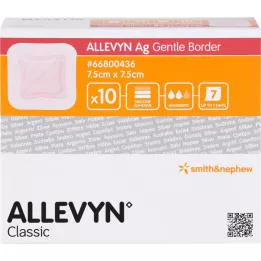 ALLEVYN Ag Gentle Border 7,5x7,5 cm επίδεσμος πληγών, 10 τμχ