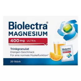 BIOLECTRA Magnesium 400 mg ultra drinking granules πορτοκάλι, 20 τμχ