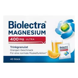 BIOLECTRA Magnesium 400 mg ultra drinking granules πορτοκάλι, 40 τμχ