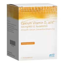 CALCIUM VITAMIN D3 acis 500 mg/400 I.E μασώμενα δισκία, 100 τεμ