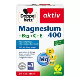 DOPPELHERZ Ταμπλέτες Magnesium 400+B12+C+E, 30 τεμ