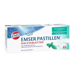 EMSER Παστίλιες με φρεσκάδα μενθόλης χωρίς ζάχαρη, 30 τεμ