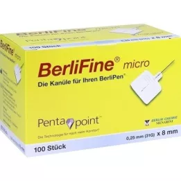 BERLIFINE μικροκάνουλες 0,25x8 mm, 100 τεμάχια