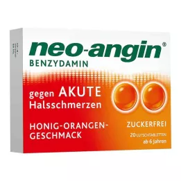 NEO-ANGIN Οξύς πονόλαιμος βενζυδαμίνης. Μέλι-Πορτοκάλι, 20 τεμ