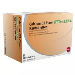 CALCIUM D3 Puren 1000 mg/880 I.E μασώμενα δισκία, 90 τεμ