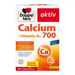 DOPPELHERZ Ταμπλέτες Calcium 700+Vitamin D3, 80 τεμ