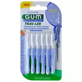 GUM TRAV-LER Κερί 0,6mm γαλάζιο μεσοδόντιο βουρτσάκι, 6 τεμ