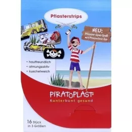 PIRATOPLAST Γύψινες Λωρίδες αγοριών 3 Μεγεθών, 16 τεμ
