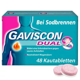 GAVISCON Διπλά μασώμενα δισκία 250mg/106,5mg/187,5mg, 48 τμχ