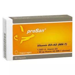 PROSAN Βιταμίνη D3+K2 MK-7 κάψουλες, 30 τεμ
