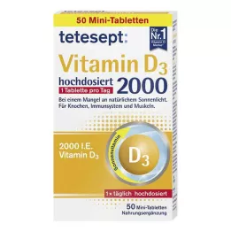 TETESEPT Βιταμίνη D3 2.000 επικαλυμμένα με λεπτό υμένιο δισκία, 50 τεμ