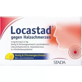 LOCASTAD για τον πονόλαιμο μέλι-λεμόνι Lut.-T., 24 τεμ