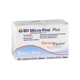 BD MICRO-FINE+ 8 βελόνες στυλό 0,25x8 mm, 100 τεμ