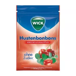 WICK Αγριοκεράσι &amp; Καραμέλες ευκαλύπτου χωρίς σακουλάκι ζάχαρης, 72 γρ