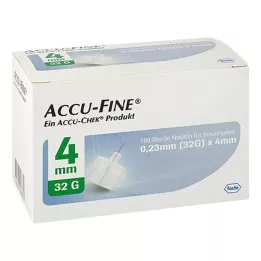 ACCU FINE αποστειρωμένες βελόνες για στυλό ινσουλίνης 4 mm 32 G, 100 τεμ