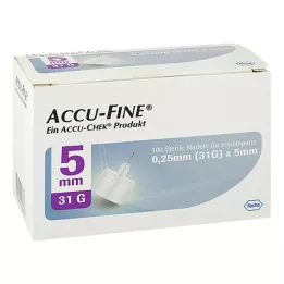 ACCU FINE αποστειρωμένες βελόνες για στυλό ινσουλίνης 5 mm 31 G, 100 τεμ