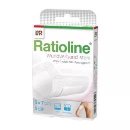 RATIOLINE Επίδεσμος τραυμάτων 7x5 cm αποστειρωμένος, 5 τεμ