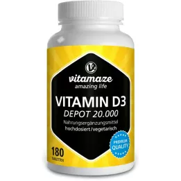 VITAMIN D3 20.000 IU Depot δισκία υψηλής δόσης, 180 τεμ