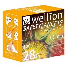 WELLION Νυστέρια ασφαλείας 28 G Safetylancets, 100 τμχ