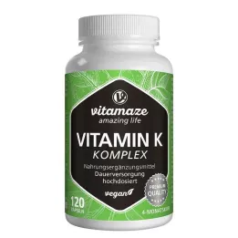 VITAMIN K1+K2 σύνθετες κάψουλες υψηλής δόσης vegan, 120 τεμ