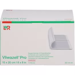 VLIWAZELL Επαγγελματική υπεραπορροφητική κομπρέσα αποστειρωμένη 15x20 cm, 10 τεμ