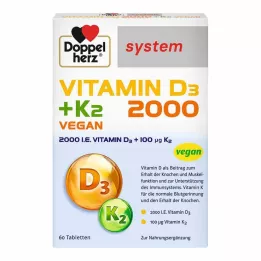DOPPELHERZ Ταμπλέτες συστήματος Vitamin D3 2000+K2, 60 τεμ