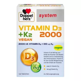 DOPPELHERZ Ταμπλέτες συστήματος Vitamin D3 2000+K2, 120 τεμ