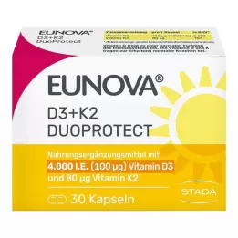 EUNOVA Κάψουλες DuoProtect D3+K2 4000 IU/80 μg, 30 τεμ
