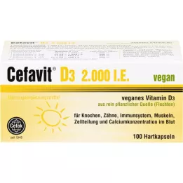 CEFAVIT D3 2.000 IU vegan σκληρές κάψουλες, 100 τεμ