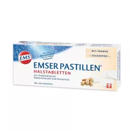 EMSER Παστίλιες παστίλιες για το λαιμό με τζίντζερ χωρίς ζάχαρη, 30 τεμ