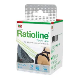Αθλητική ταινία Ratioline 5 cmx5 m μαύρη, 1 τεμάχιο