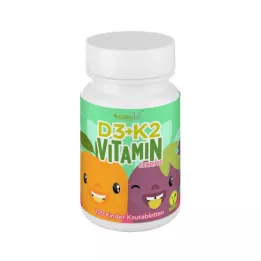 VITAMIN D3+K2 Παιδικές μασώμενες ταμπλέτες vegan, 120 τμχ