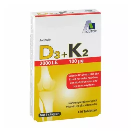 Βιταμίνη D3+K2 2000 IU, 120 τεμ