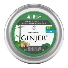 Ginger Ginjer Pastilles Organic Mint, 40 γρ