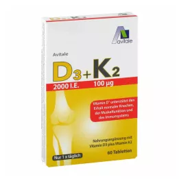Βιταμίνη D3+K2 2000 IU, 60 τεμ