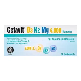 Cefavit D3 K2 Mg 4.000 IU σκληρές κάψουλες, 60 τεμ