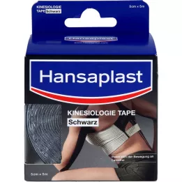 HANSAPLAST Ταινία Sport Kinesiology 5 cmx5 m μαύρη, 1 τεμάχιο