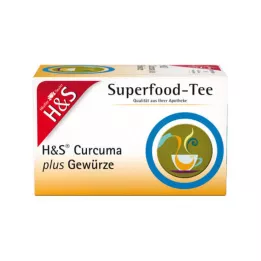 H&amp;S Σακούλα φίλτρου Curcuma plus μπαχαρικών, 20Χ1,5 γρ