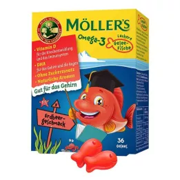 MÖLLERS Omega-3 Jelly Fish Strawberry Μασώμενα δισκία, 36 τεμ