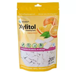 MIRADENT Τσίχλα Xylitol Refill φρέσκων φρούτων, 200 τεμ