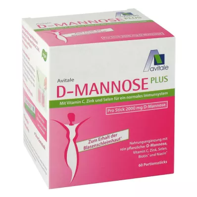 D-MANNOSE PLUS 2000 mg Sticks με βιταμίνες και μέταλλα, 60X2,47 g D-MANNOSE PLUS 2000 mg Sticks με βιταμίνες και μέταλλα, 60X2,47 g