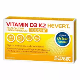 VITAMIN D3 K2 Hevert plus Ca Mg 1000 IE/2 κάψουλες, 60 τεμ