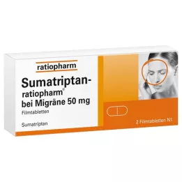 SUMATRIPTAN-ratiopharm για ημικρανία 50 mg επικαλυμμένα με λεπτό υμένιο δισκία, 2 τεμ