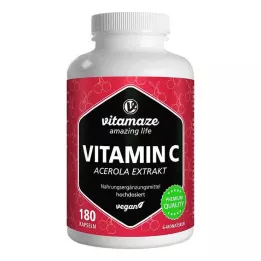 VITAMIN C 160 mg εκχύλισμα Acerola καθαρές κάψουλες vegan, 180 τεμ
