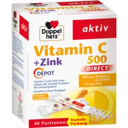 DOPPELHERZ Vitamin C 500+Zinc Depot DIRECT Πέλλετ, 40 τμχ