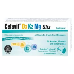 CEFAVIT D3 K2 Mg 2.000 I.E Stix Granules, 12 τεμ