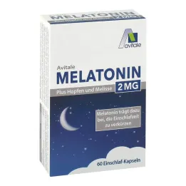 Μελατονίνη 2 mg συν κάψουλες λυκίσκου και βάλσαμου λεμονιού, 60 τεμάχια