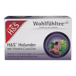H&S Σαμπούκος με Βιταμίνη C και Ψευδάργυρο Filter Bag, 20X2,5 g