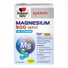 DOPPELHERZ Ταμπλέτες συστήματος Magnesium 500 Depot, 60 τεμ