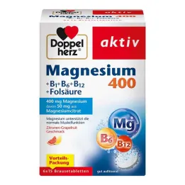 Αναβράζοντα δισκία Doppelherz Magnesium 400+B1+B6+B12+Folic Acid, 6x15 τμχ